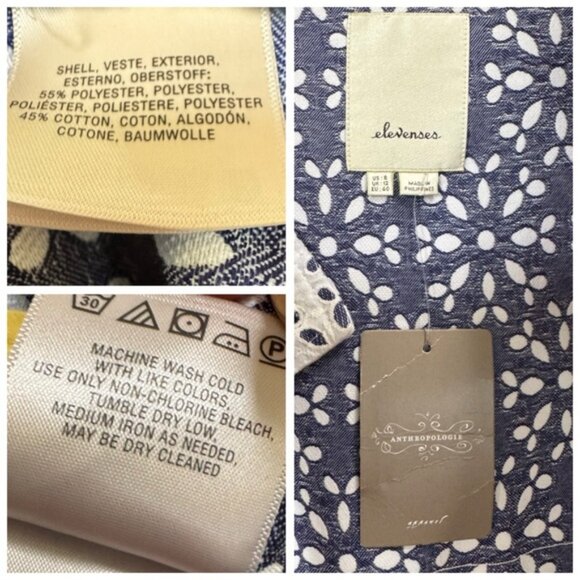 Anthropologie Elevenses NEW Eyelet Lace Trench Coat Jacket Cotton Lightweight 8 - Picture 7 of 16